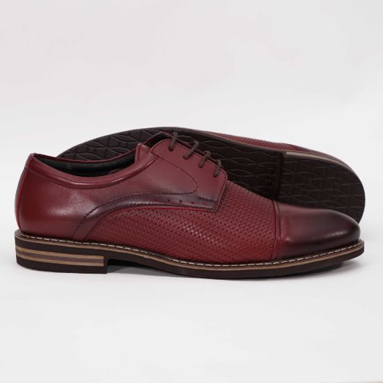 Imagine Pantofi casual bărbați din piele naturală 380 visiniu