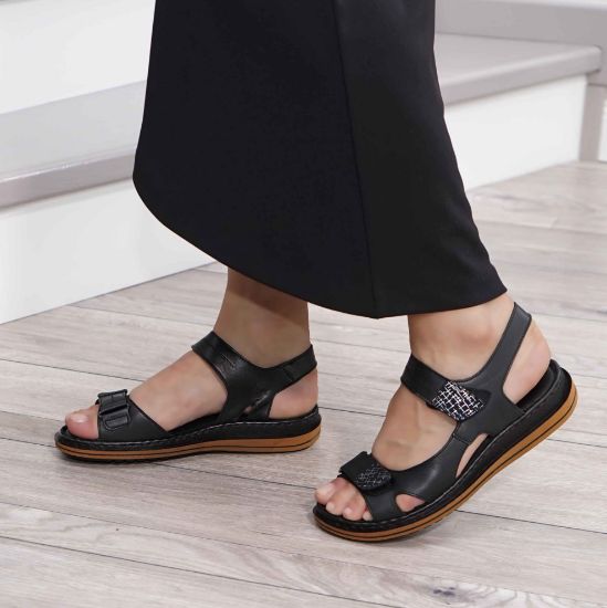 Imagine Sandale dama piele naturală t175 culoare negru