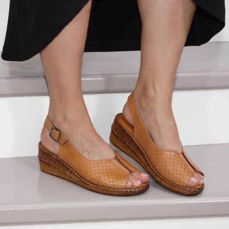 Imagine Sandale dama piele naturală t250 culoare maro