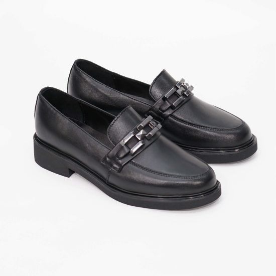 Imagine Mocasini damă negri din piele naturală 149 