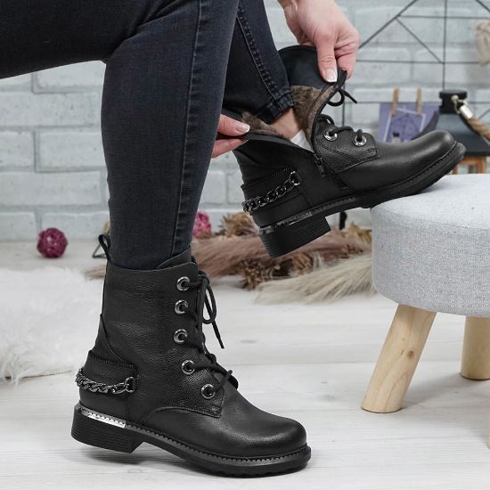 Imagine Ghete damă piele naturală 757 negru