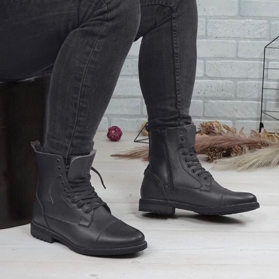 Imagine Ghete bărbați piele naturală 900 Negru