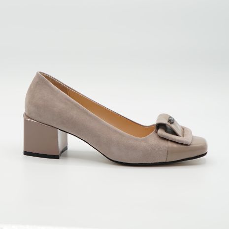 Imagine Pantofi dms 201510 , din piele naturala camoscio de culoare nud