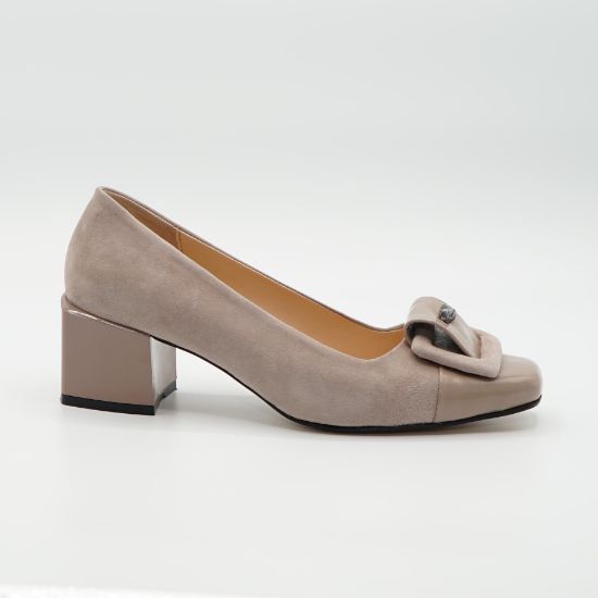 Imagine Pantofi dms 201510 , din piele naturala camoscio de culoare nud