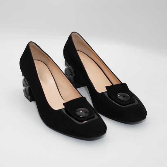 Imagine Pantofi din piele naturala camoscio dms 296538 de culoare neagra