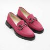 Imagine Mocasini damă din piele naturală întoarsă culoare magenta 130 