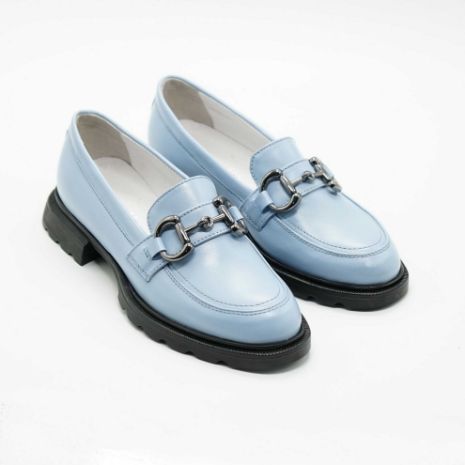 Imagine Mocasini damă din piele naturală albaștri 130