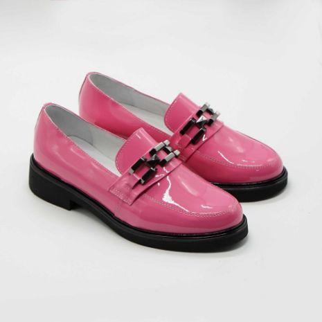 Imagine Mocasini damă din piele naturală lăcuită magenta 149 