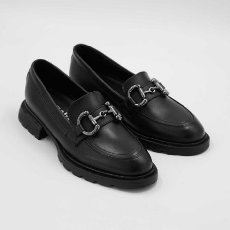 Imagine Mocasini damă negri din piele naturală 130 