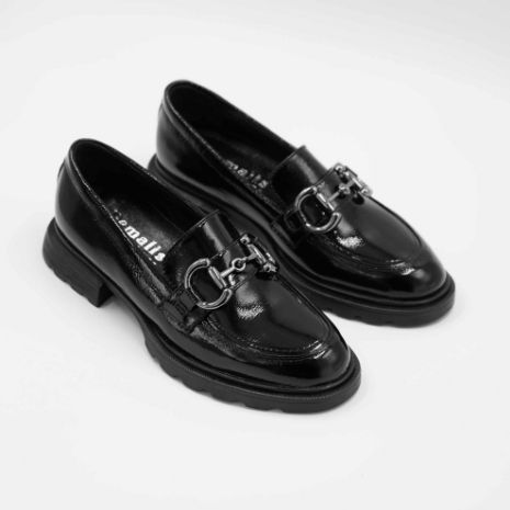 Imagine  Mocasini damă negri din piele naturală lăcuită 130