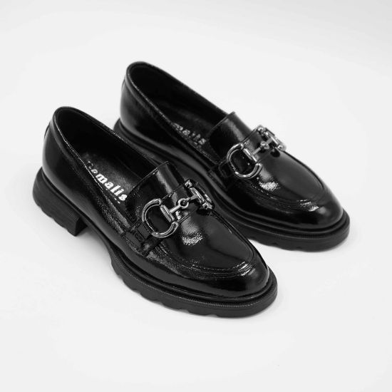 Imagine  Mocasini damă negri din piele naturală lăcuită 130