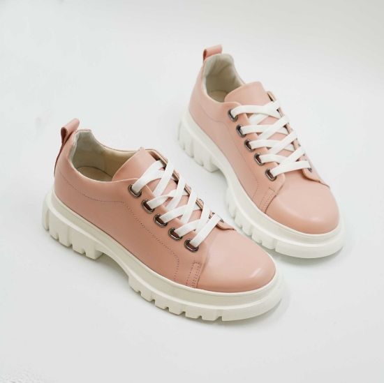 Imagine Pantofi 133 casual din piele naturala culoare roz pudrat