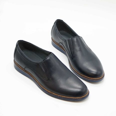 Imagine Mocasini bărbați c61 din piele naturala culoare bleumarin