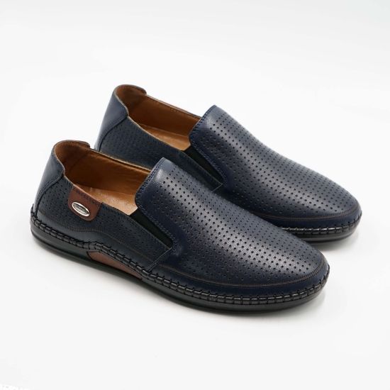 Imagine Mocasini bărbați din piele naturala culoare bleumarin 6573