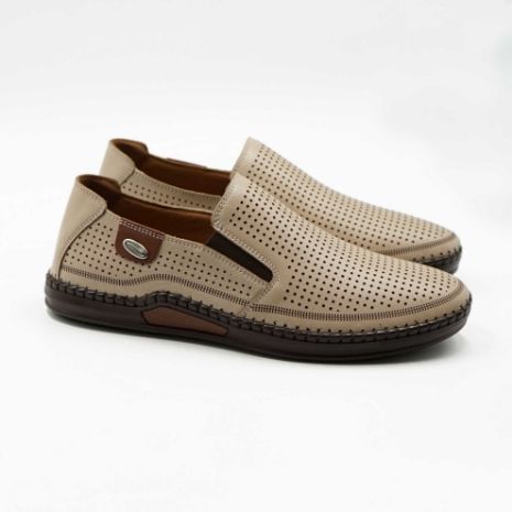 Imagine Mocasini bărbați din piele naturala culoare bej