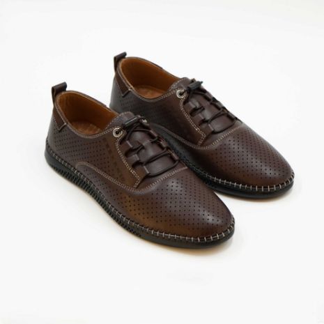 Imagine Pantofi 6574 casual din piele naturala culoare maro