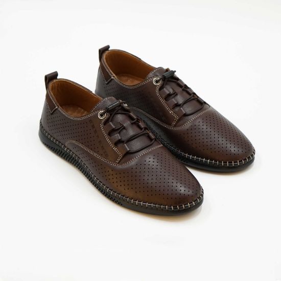 Imagine Pantofi 6574 casual din piele naturala culoare maro