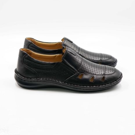 Imagine Mocasini bărbați din piele naturala culoare neagra t603