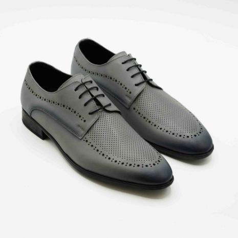 Imagine Pantofi eleganți bărbați din piele naturală 391 Gri Deschis