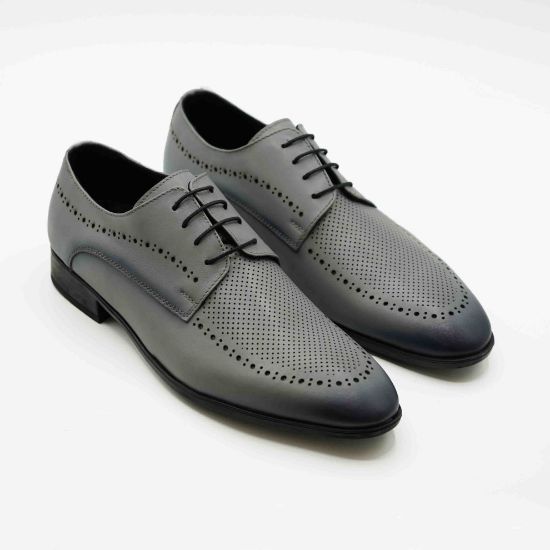 Imagine Pantofi eleganți bărbați din piele naturală 391 Gri Deschis