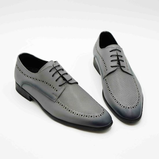 Imagine Pantofi eleganți bărbați din piele naturală 391 Gri Deschis