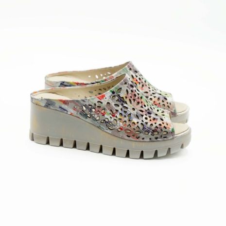 Imagine Sandale dama piele naturală TAJ1 culoare bej inflorat