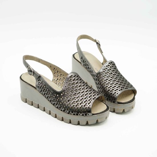 Imagine Sandale dama piele naturală TAJ2 culoare negru sidef