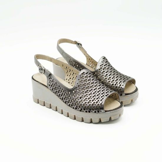 Imagine Sandale dama piele naturală TAJ2 culoare negru sidef