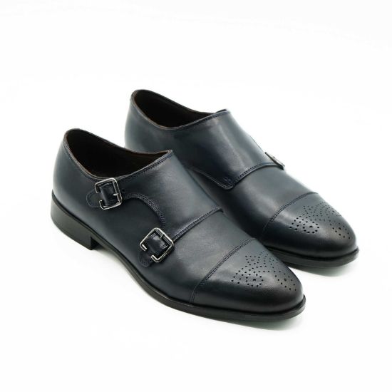 Imagine Pantofi eleganți bărbați din piele naturală 352 bleumarin