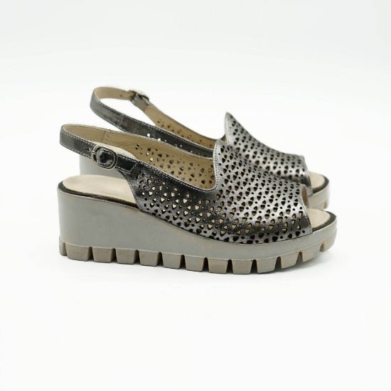 Imagine Sandale dama piele naturală TAJ2 culoare negru sidef