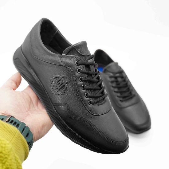 Imagine Pantofi sport bărbați piele naturală 4855 negru