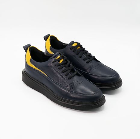 Imagine Pantofi sport de bărbați din piele naturală 463 bleumarin