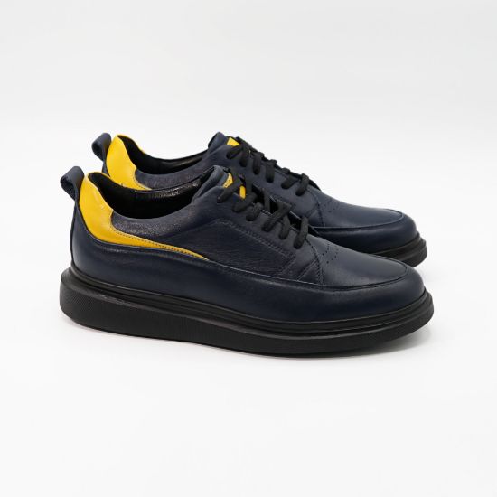 Imagine Pantofi sport de bărbați din piele naturală 463 bleumarin