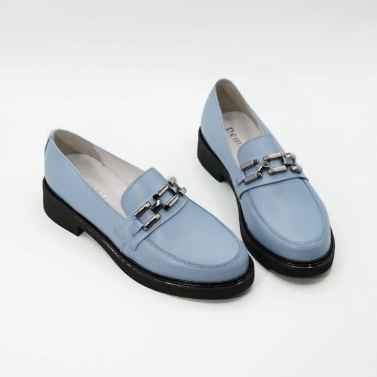 Imagine Mocasini damă din piele naturală albaștri 149