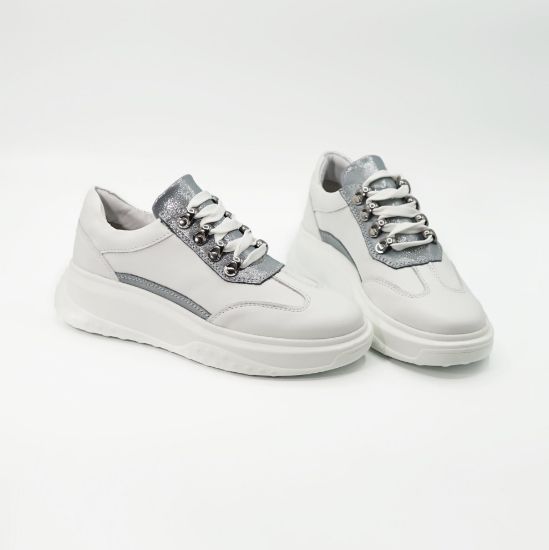 Imagine Pantofi damă piele naturală 144 TE alb-albastru