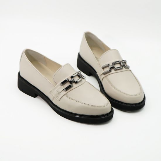 Imagine Mocasini damă bej din piele naturală 149