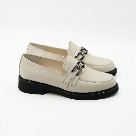 Imagine Mocasini damă bej din piele naturală 149