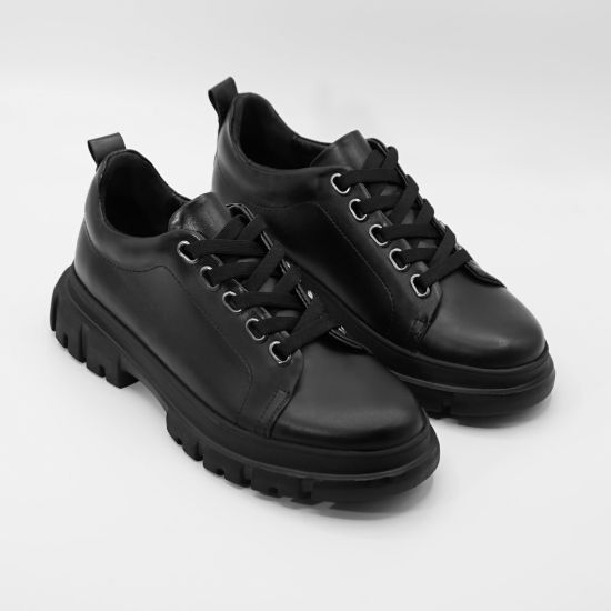 Imagine Pantofi 133 casual din piele naturala culoare negru