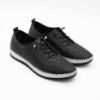 Imagine Pantofi damă casual din piele naturală cu siret elastic cod 1800 NEGRU