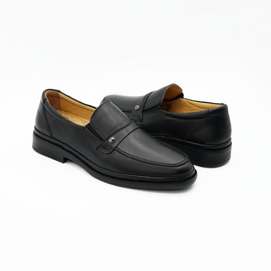 Imagine Mocasini bărbați din piele naturală cu elastic cod 3509 NEGRU