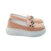 Imagine Mocasini damă din piele naturală roz pudră RY1800 