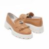 Imagine Mocasini damă maro camel din piele naturală 131