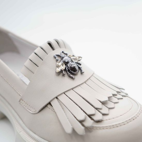 Imagine Mocasini damă maro camel din piele naturală 131