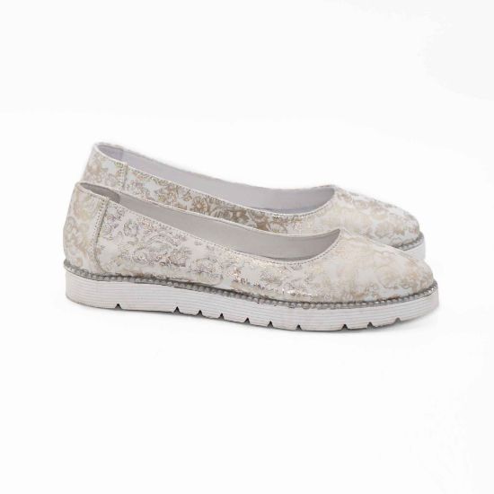 Imagine Balerini damă piele naturală alb