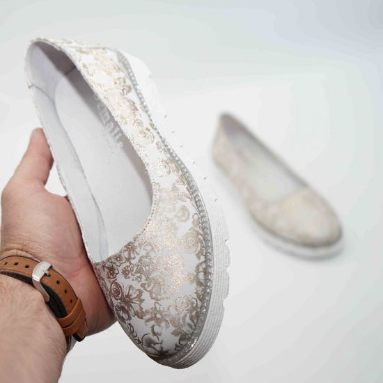 Imagine Balerini damă piele naturală alb