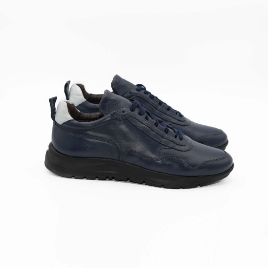Imagine Pantofi sport bărbați piele naturală 467 bleumarin talpa neagra