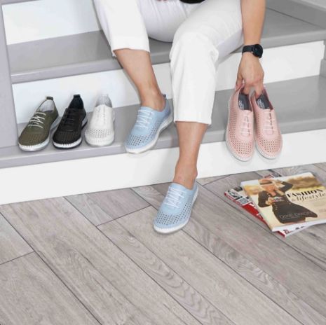 Imagine Pantofi damă casual din piele naturală cu siret elastic cod 1800 roz